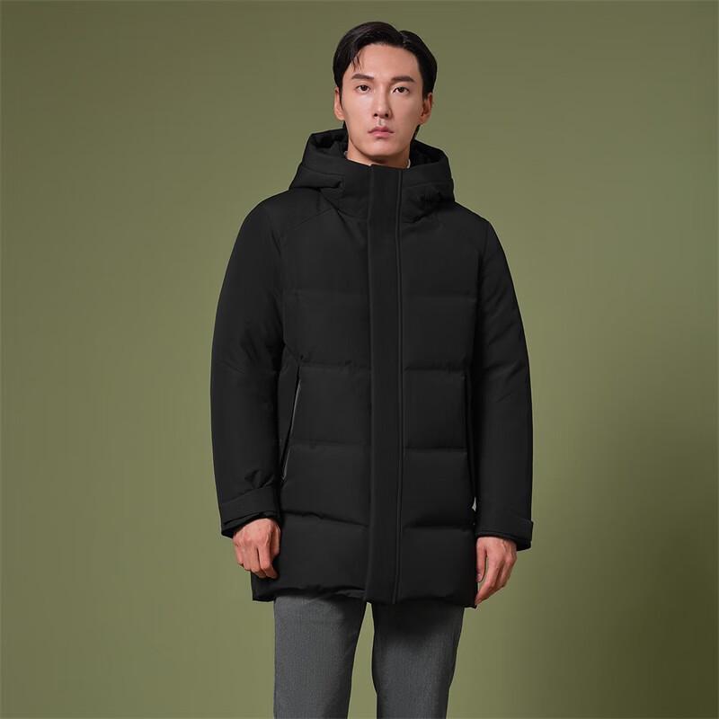 Tambor Men's Business Hooded Goose Down Mid-Length Jacket TA232577