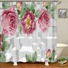 3D Purple Flower Shower Curtain European Vintage Style Waterproof Polyester Floral Bathroom Shower Curtains Home Decor Screen