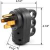 QWORK Nema 14-50P 50 Amp Male RV Replacement Plug, 125/250V Power Assembly Plug With Handle For Camper Trailer