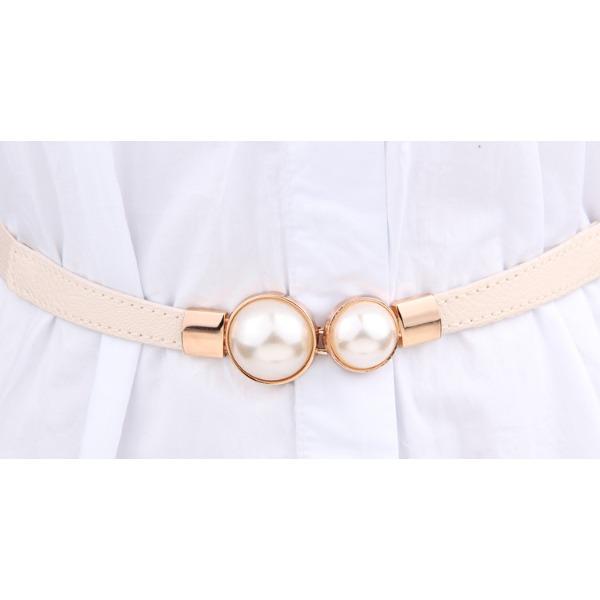 

Красная печать Марка Жемчужная отделка Тонкий Женский Асимметричный Эластичный Пояс С Платьем-Свитером Эластичная Талия 60-80cm бежевый