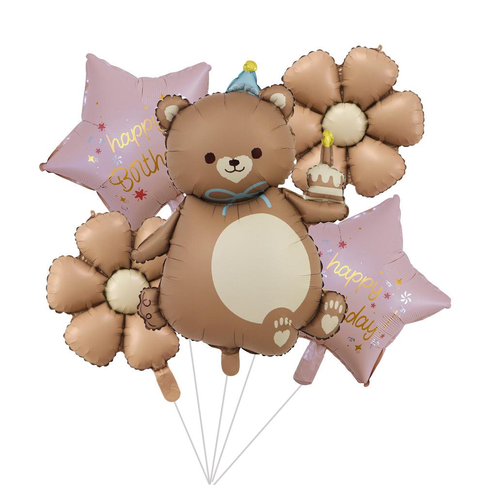 

Matte Magic Cake Bear Aluminum Film Balloon Set Children S Birthday Balloon Party Decoration Scene Arrangement Style 12