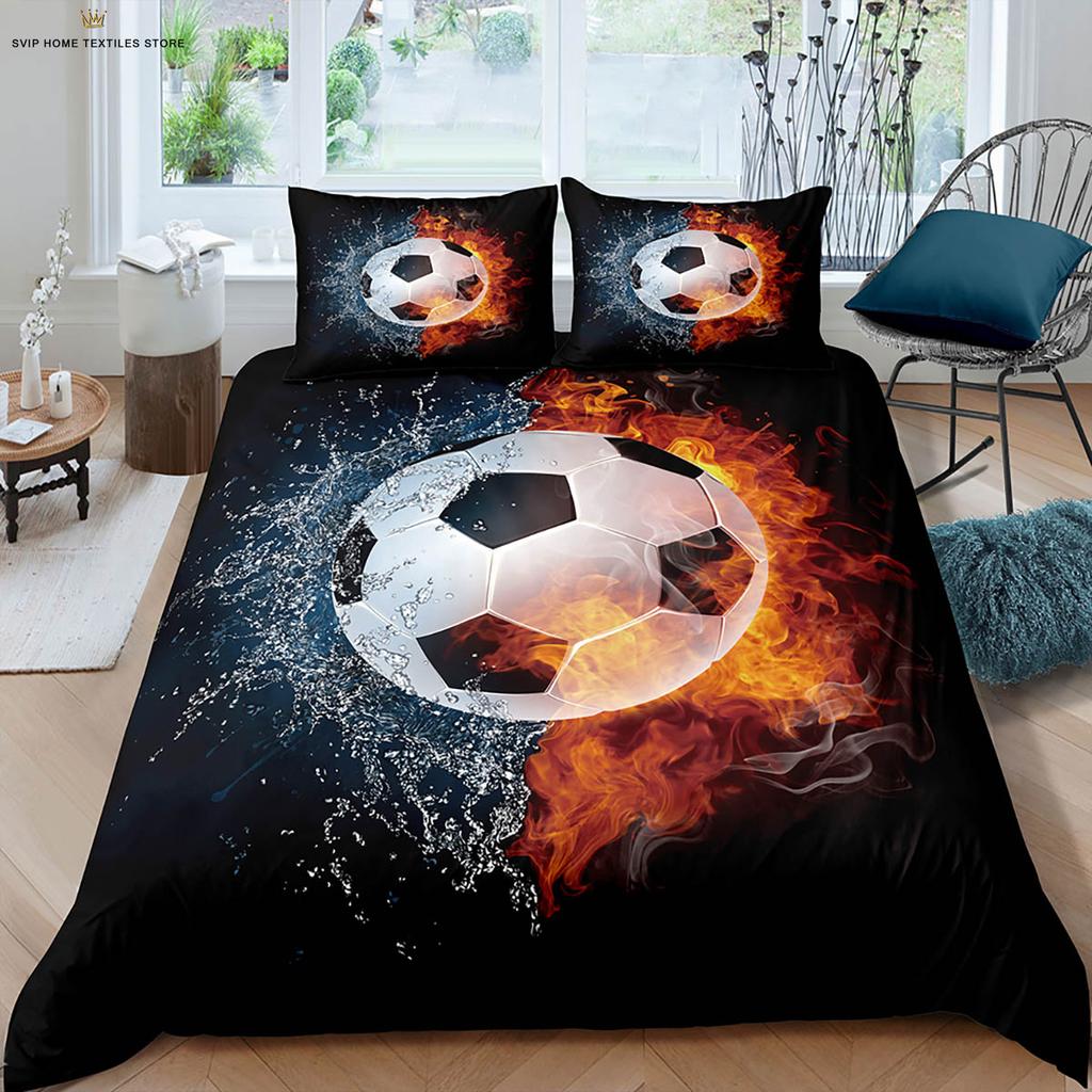 Football 3d Printed Quilt Cover Machine Washable Duvet Cover Bedding Set Quilt Cover Pillowcase Can Be Customized