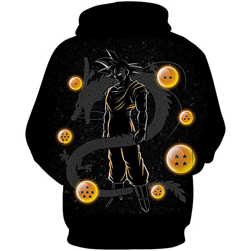 Spring And Autumn Casual Animation Sweater Dragon Ball 3D Digital Printing Hooded Pullover Sweater
