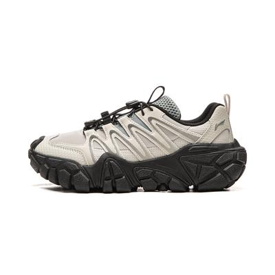 Li Ning Sand Dune Cushioning Slip Resistant Abrasion Resistant Support Low Top Outdoor Shoes Women's Gravel White Gray AGCW094-1