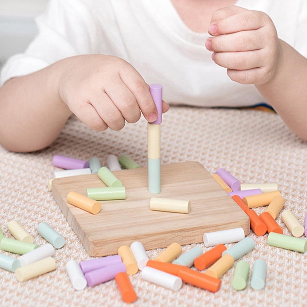 Tabellone con Incastri Colorati in Legno per Educazione Precoce Montessori per Bambini, Allenamento della Coordinazione Occhio-Mano, Giocattoli Educativi Cognitivi sui Colori