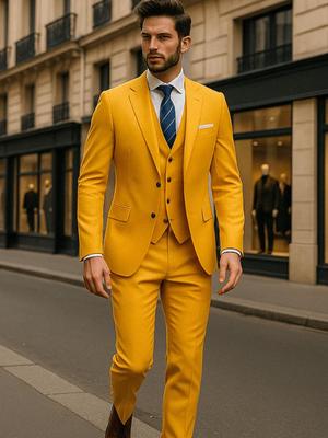 Classic Men's Suit 3-piece Slim Fit Jacket Pants Vest Formal Commuting Business Suits Wedding Groom Tuxedo Men Suits
