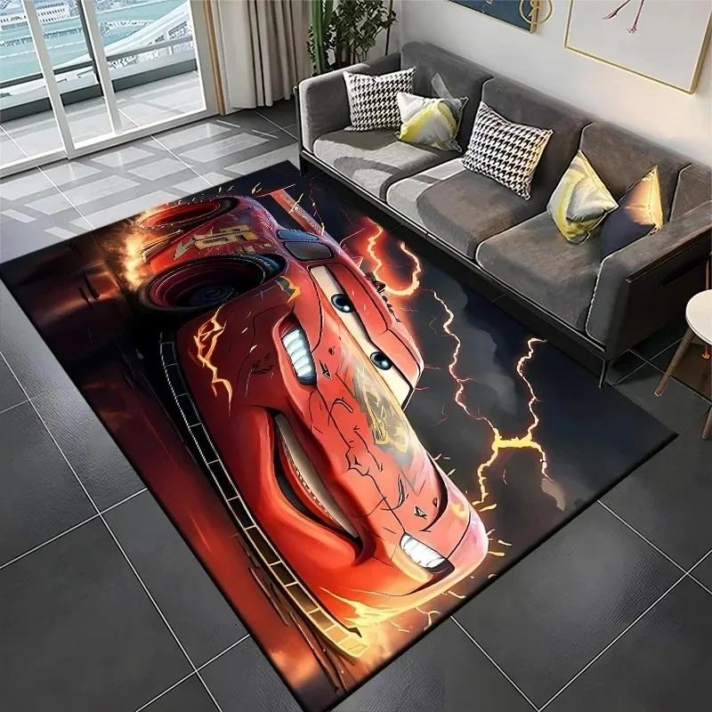  Disney Lightning McQueen Car Printing Carpet Kid Living Room Game Non-slip Soft Entrance Floor Mat Bedroom Home Decor Rug
