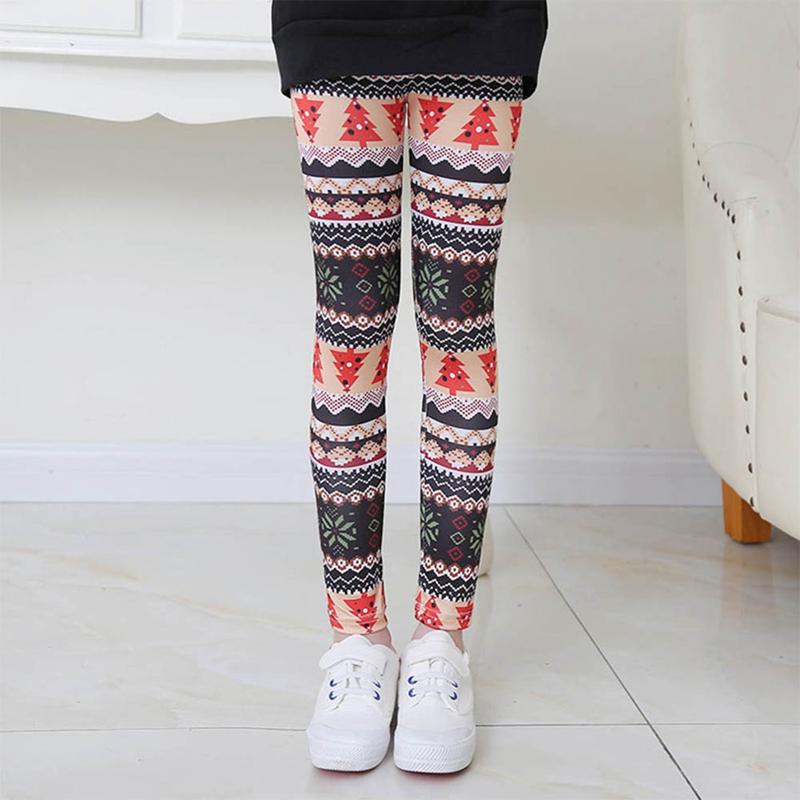 Girls Legging Elastic Printed Long Pants Thin Children's Trousers