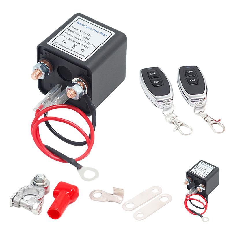 Wireless Remote Control Battery Relay Switch Car Starter, Remote Battery Disconnect Switch, Remote Start & Warm-Up/Cool-Down 12V