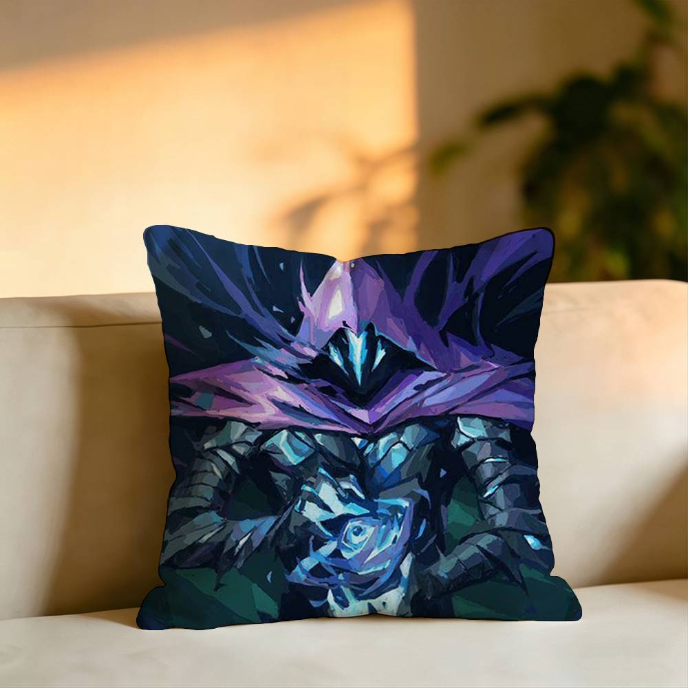 Hot Game Valorant OOmen Pillow Case Square DoubleSided Sofa Cushion Cover Bedroom Bedside Pillow