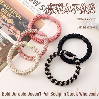 Stylish Commuting Braided Hair Tie with Korean Leather and Rubber Band - Thickened Headwear 