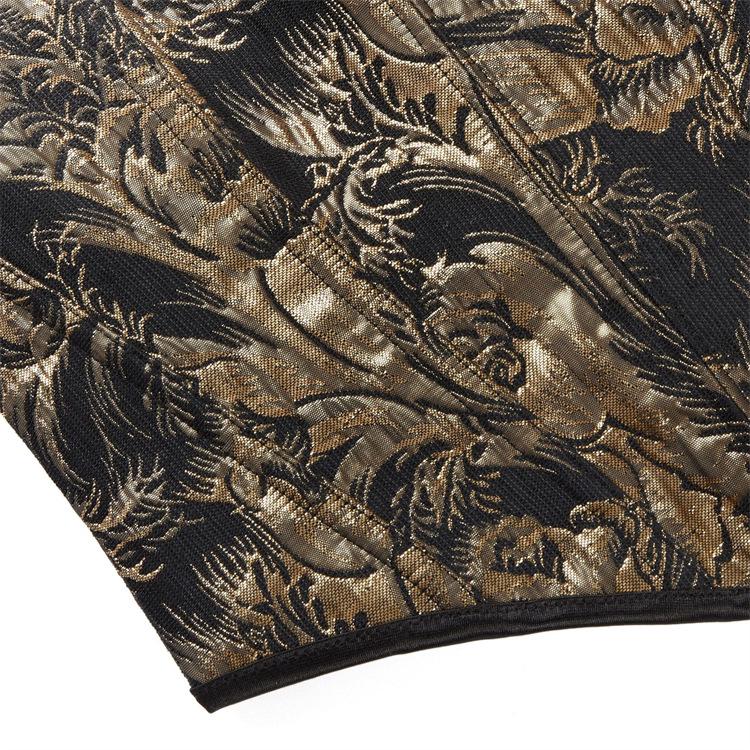 Top Body Shaper Sexy Sem Alças Push-Up Dourado Feminino