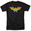 Justice League Wonder Woman Rainbow Mens T Shirt Black Officially Licensed