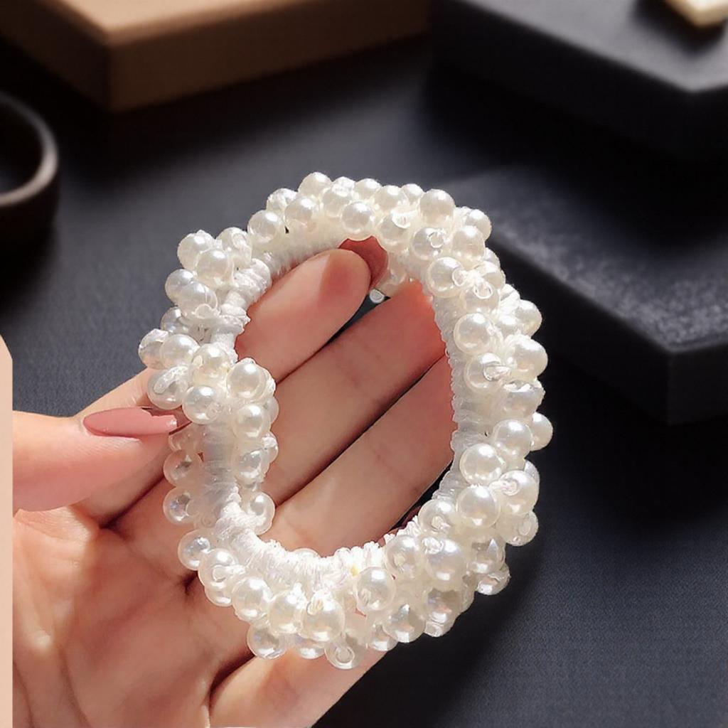 Elegant Pearl Hair Ties for Women Girls Simple Ponytail Headbands Elastic Hair Accessories Fashion Jewelry Hairband