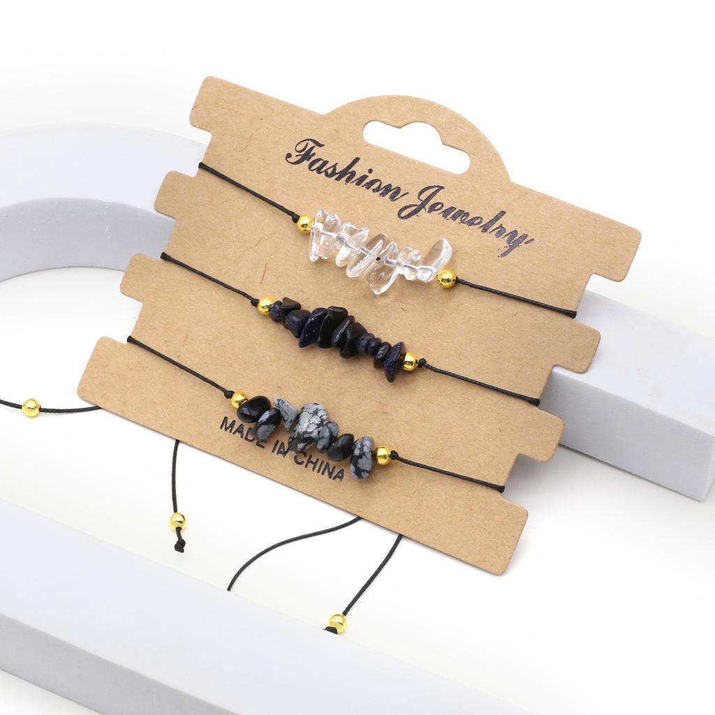 1Pc Healing Crystal Beads Bracelet,Natural Stone Gravel Hand String Elastic Bracelets for Men Women Jewelry Gifts Length 15-20cm