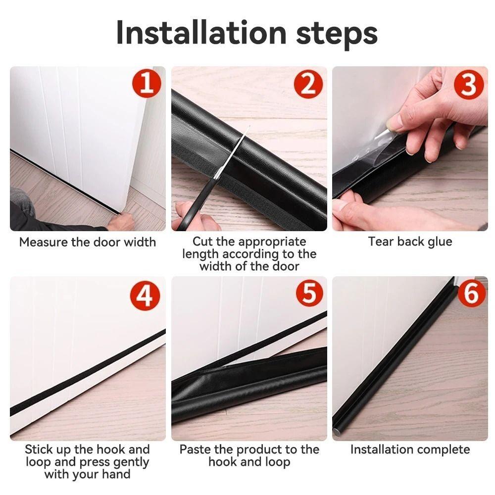 Self-Adhesive Door Bottom Seal Soundproof Waterproof Seal Strip Adjustable Foam Seals Kitchen