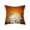 Scary Halloween Theme Pumpkin Bat Black Cat Print Pattern Cushion Cover Home Decor Sofa Decor Throw Pillow Cover
