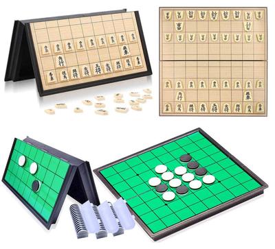 Shogi Reversi Board Game Set, Magnetic Game, Foldable, Storage, Board Game, Set of 2 Magnetic Chess Boards, Foldable Storage, Checkerboard