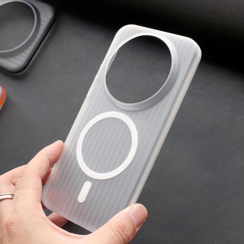 For Xiaomi 17 Ultra 5G Case Hard Matte For MagSafe Magnetic Luggage Stripe Slim Phone Cover For Xiaomi Mi 17 Ultra Shell Bumper