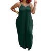 Women's Loose Fit Sleeveless Maxi Dress Casual Spaghetti Strap Relaxed Style Long Dress with Pockets for Summer Fashion