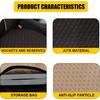 Car Seat Cover, Comfortable Anti-Slip Linen Auto Front Seat Protector, Breathable Seat Bottom Cushion Pad with Storage Pocket, Universal Vehicle