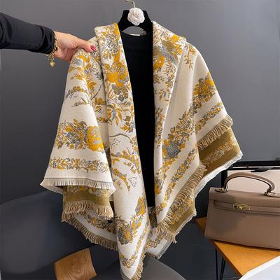 Nuevo Otoño Invierno Mujeres Envoltura Cachemira Pashmina Chal Dama Grueso Envoltura Bufandas Moda Vintage Estampado Bufanda Bufanda Echarpe Manta