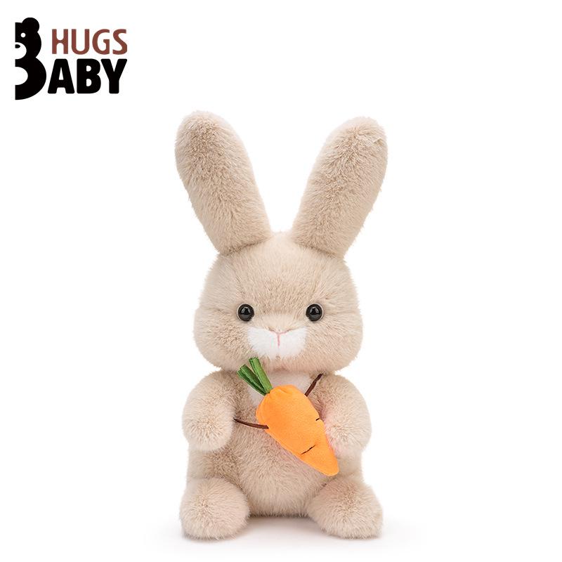 Hugs Baby Genuine Plush White Rabbit Holding Carrot - Creative Gift Toy