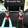 Universal Car Purse Hanger Seat Hook Cartoon Cat/Dog Pattern Decor Durable Load Bearing Acrylic Heavy Duty Hook Headrest Hanger Vehicle Interior