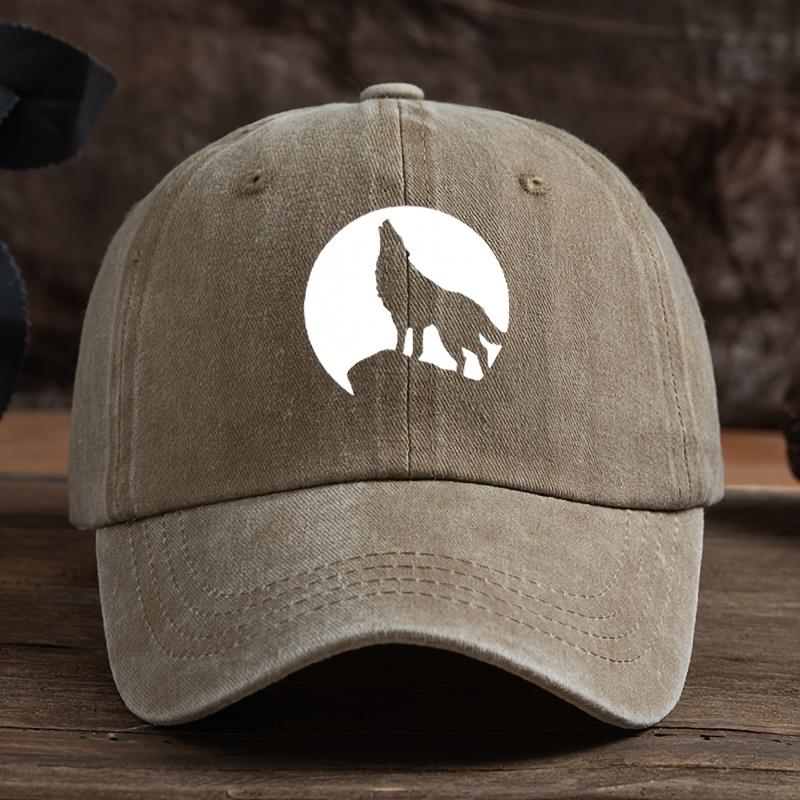 Funny Wolf Print Baseball Hat Unisex Outdoor Fashion Versatile Peaked Cap