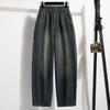 DIMANAF 2026 Autumn Winter Plus Size Women Vintage High Waist Loose Jeans Casual Streetwear Denim Pants