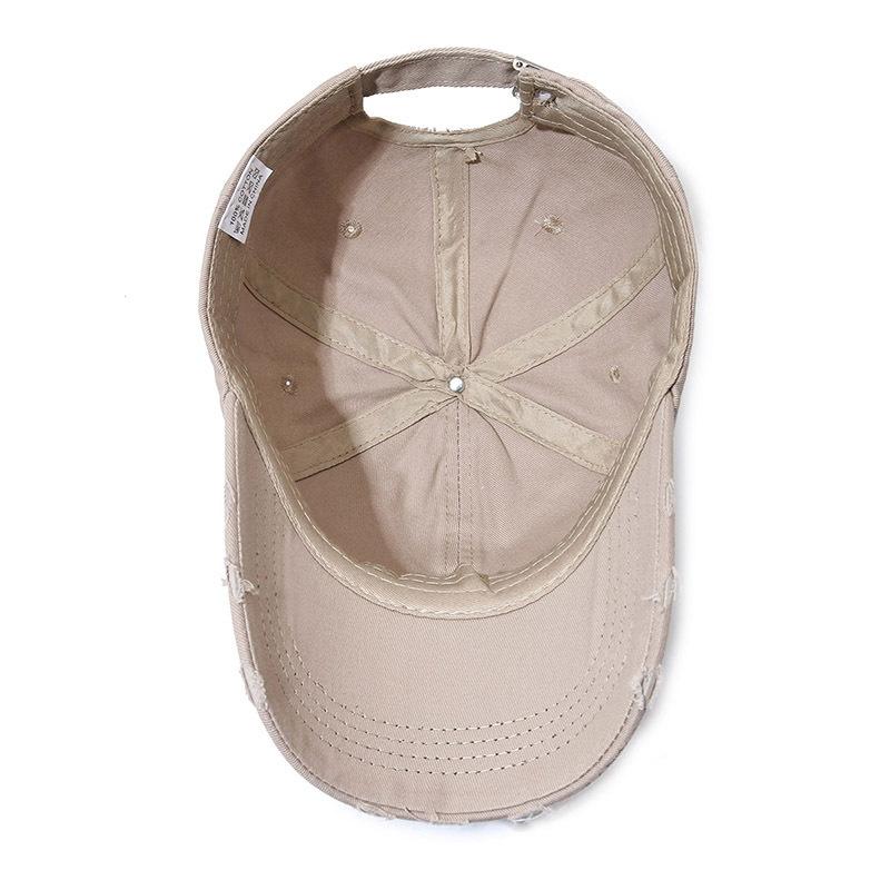 Fashionable Women's Spring and Autumn Letters Ripped Baseball Cap Outdoor Sports Men's Travel Casual Sun Hat Trendy Duckball Cap