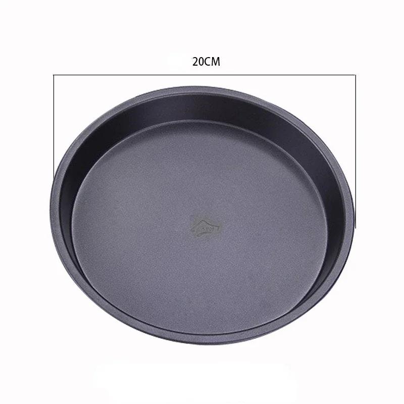 Pizza Mould Pan Carbon Steel 6/7/8/9/10 Inch Baking Tray Heat-resistant Round Non-stick Plates Baking Mold Bakeware Kitchen Tool