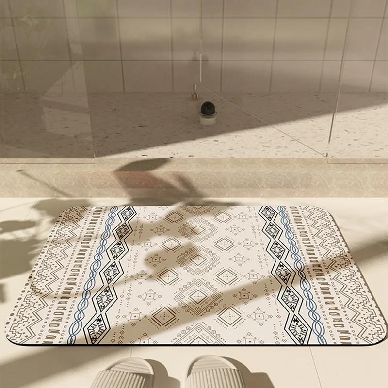 Simple toilet Bathroom floor mat Soft diatom mud Strong absorbent mat Non-slip entry mat Toilet door mat