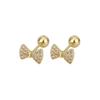 Delicate Bow Stud Earrings For Women Screw Back Cartilage Piercing Hypoallergenic Fashion Jewelry Small Exquisite Ear Bone Clip