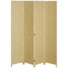 Wave Fibre Freestanding Folding Privacy Screen Panels, Room Divider, Brown