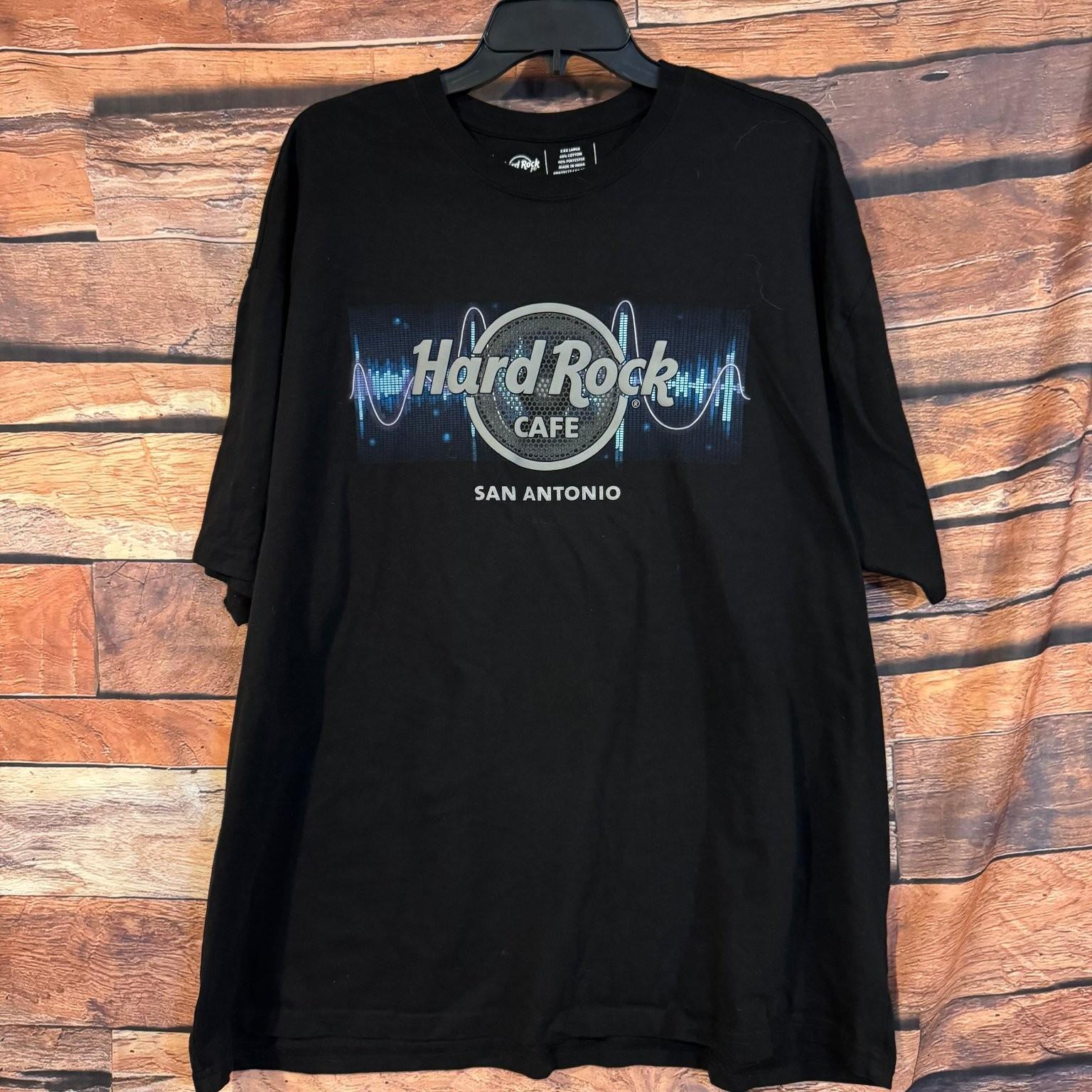 Hard Rock Cafe Men s Black XXXL Cotton Blend San Antonio Graphic Tee Unisex T-Shirt S
