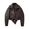 2025 European & American Washed Faux Leather Motorcycle Jacket - New Autumn/Spring Collection