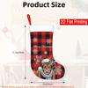 Christmas Decoration Fireplace Hanging Stocking 1pc Scottish Highland Cow Christmas Stocking Ornament - Red & Black Chec