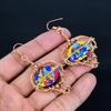 Mosaic Baloon Jasper Earrings Gemstone Jewelry, 999 Copper Wire Wrapped Earrings, Handmade Beautiful Jewelry Earrings