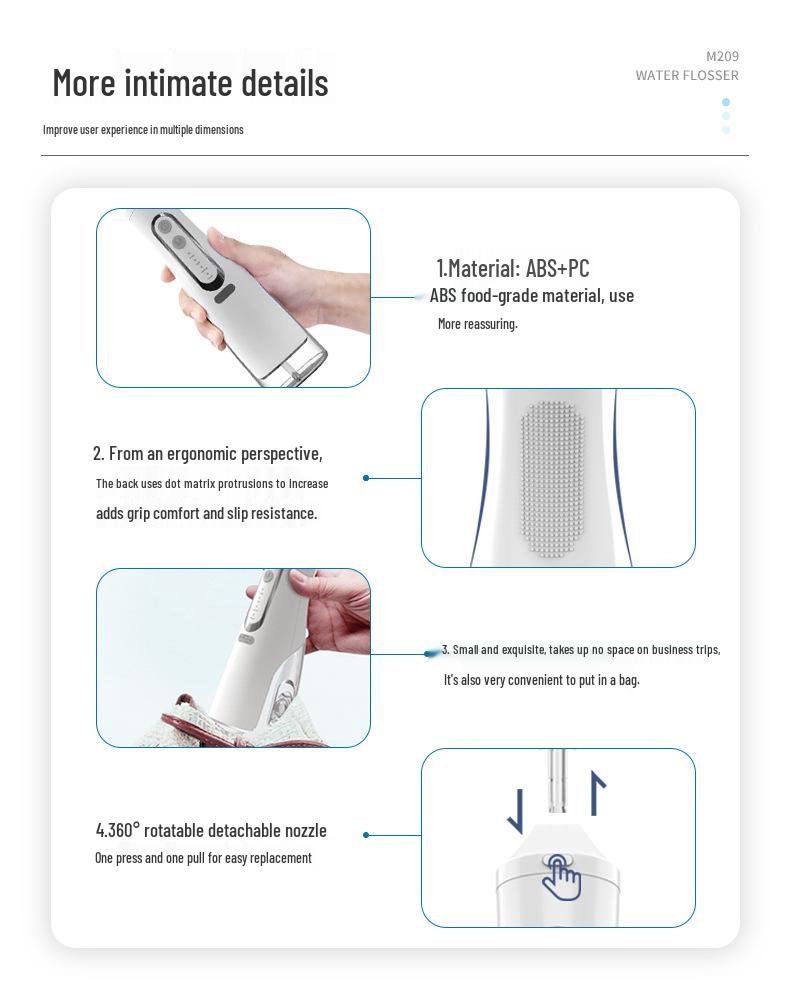 Portable IPX7 Waterproof Electric Oral Irrigator: Home Water Flosser & Tooth Cleaner