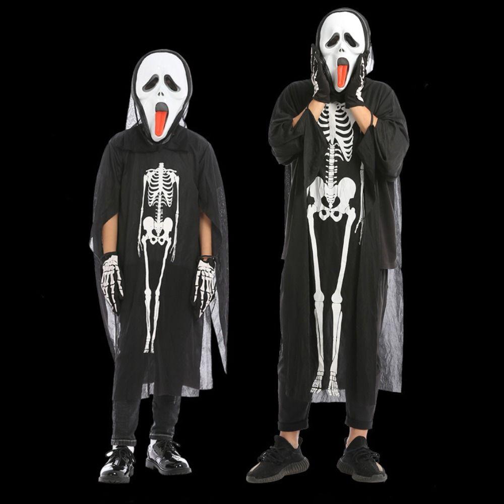 Funny Children's Skeleton Clothes Bones Halloween Dress Up Fashion Halloween Cosplay Costumes  Club