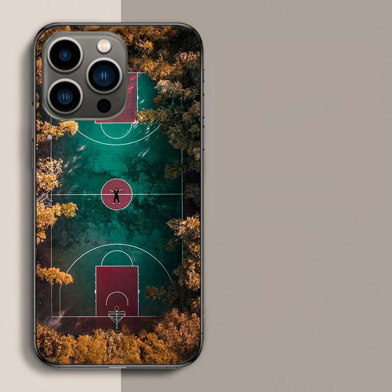 Basketball Court Basketball Phone Case For Iphone 17 Air 15 Pro 14 Plus 16 Pro Max 17E 16E 12 13 Mini 11 Cover Cute Fundas