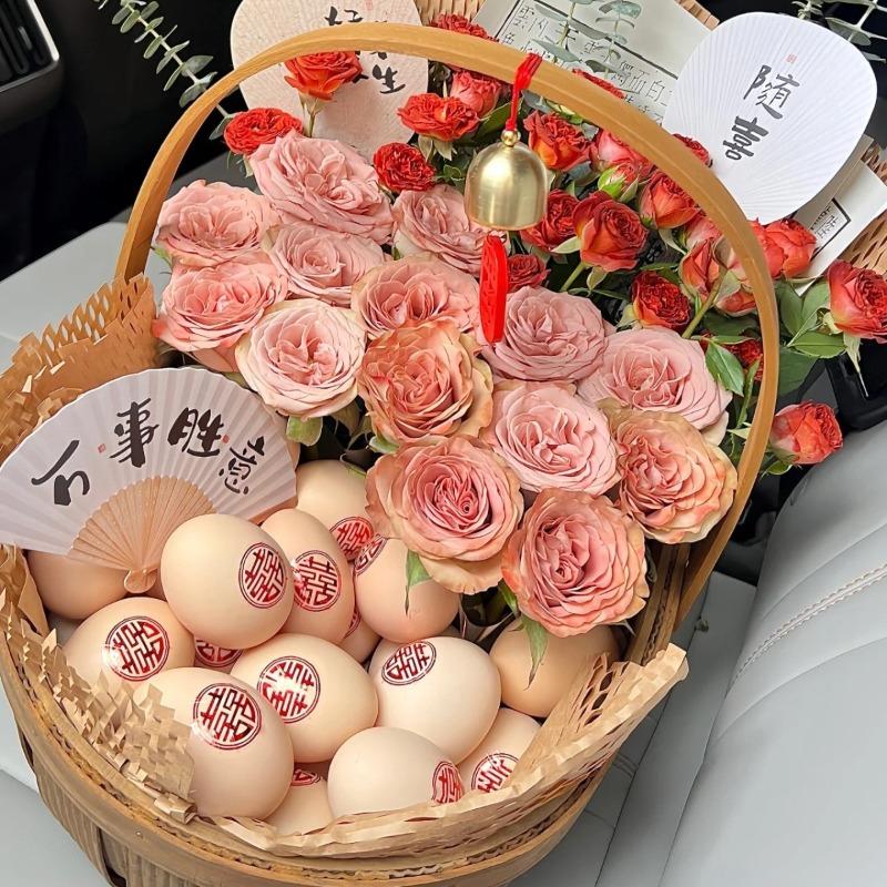Hand-woven Eggs and Fruit Baskets, Send Girlfriends To Confinement, Insert Flower Baskets, Portable Picnic Baskets, Vegetable Storage Wholesale