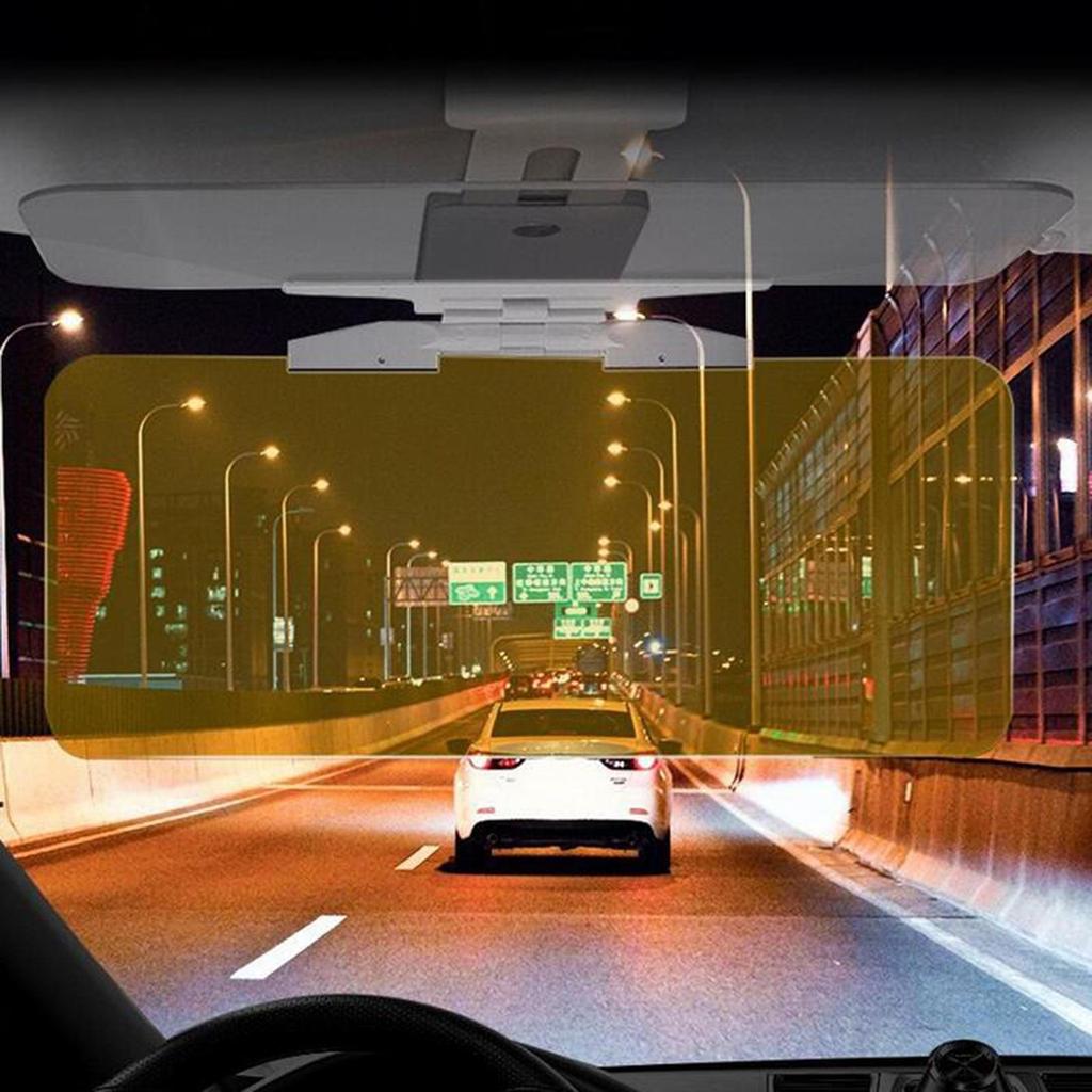Car Anti-Glare Sun Visor Mirror Driver Eye Protection Day Night Use Button Sunshade Shield