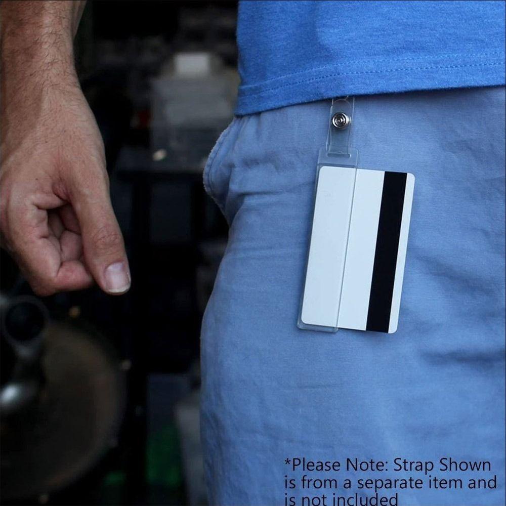 10pcs Transparent Swipe Badge Holder Hard Passes Protector Sleeve Card Badge Holder Office