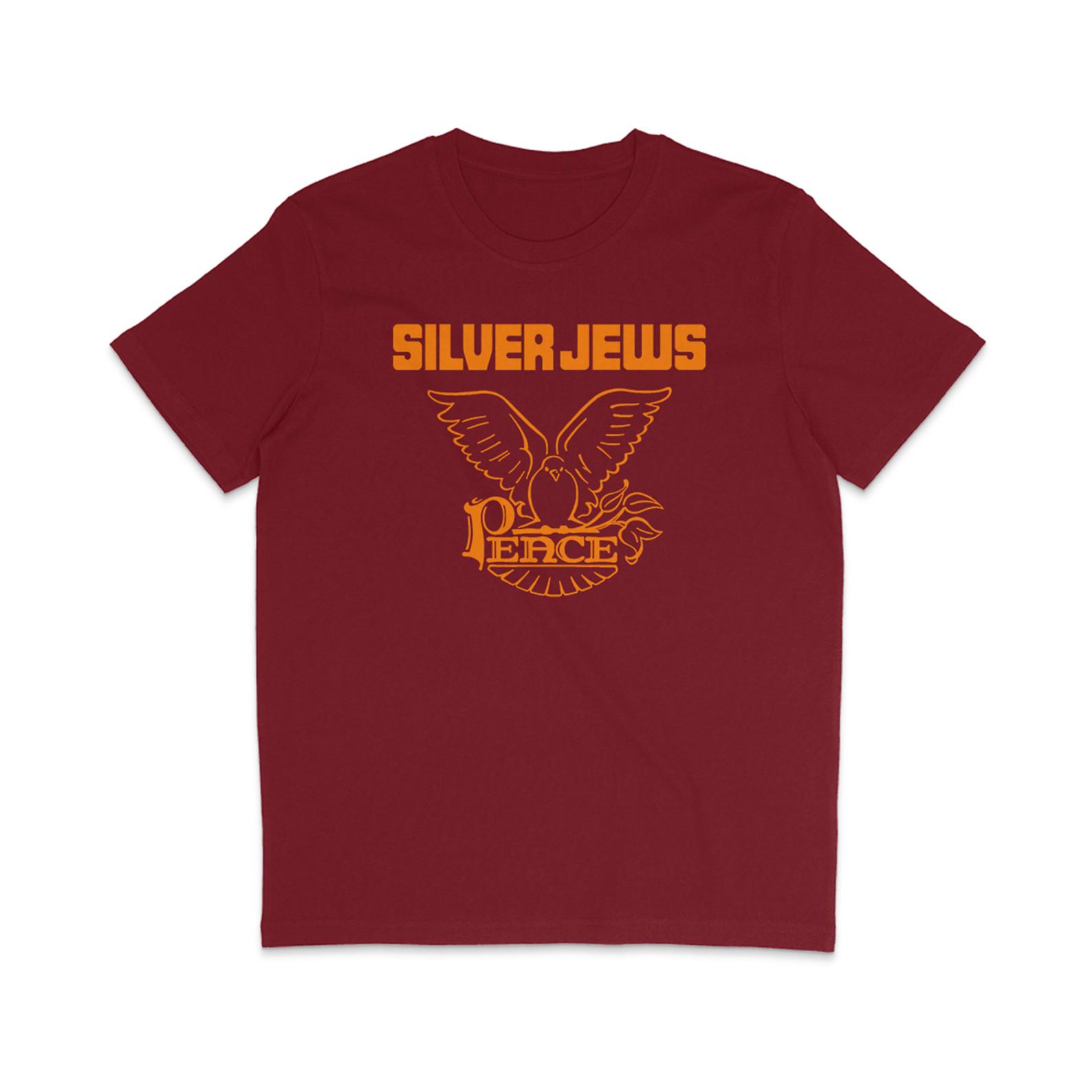 Silver Jews - Peace - Orange Text - Organic T-Shirt Mens Womens Tees Top - David Berman - Pavement L