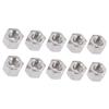 10Pcs Coupling Nut Hex M12 Stainless Steel Rod Connector Nut Female Thread Fastener