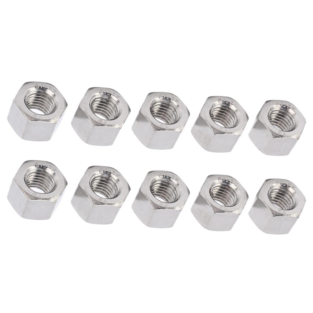 10Pcs Coupling Nut Hex M12 Stainless Steel Rod Connector Nut Female Thread Fastener