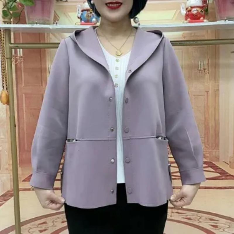 Plus Size Fashion Solid Color Women Hooded Short Casual Outerwear Coat