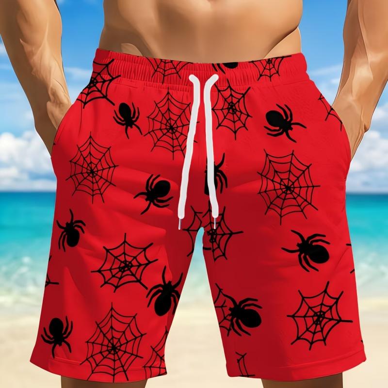 

3D printed beach shorts with quick-drying drawstring waist design and breathable fabric XXL